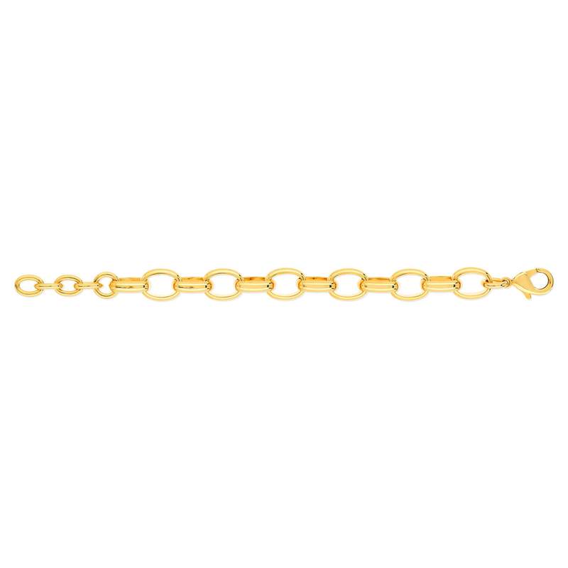 Bracelet plaqué or 19 cm maillons ronds - vue 2
