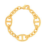 Bracelet plaqué or 20 cm maille marine alternée et maillons ronds - vue 1