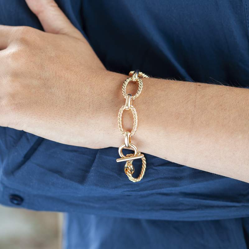Bracelet plaqué or 19 cm - vue porté 1