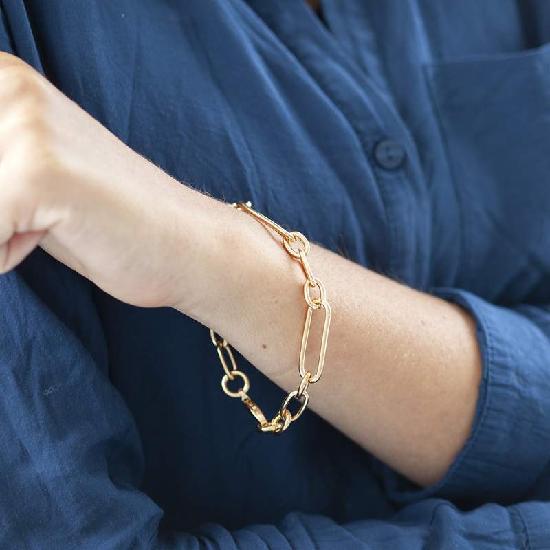 Bracelet plaqué or 20 cm - vue porté 1