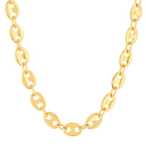 Collier plaqué or maille grain de café 50 cm