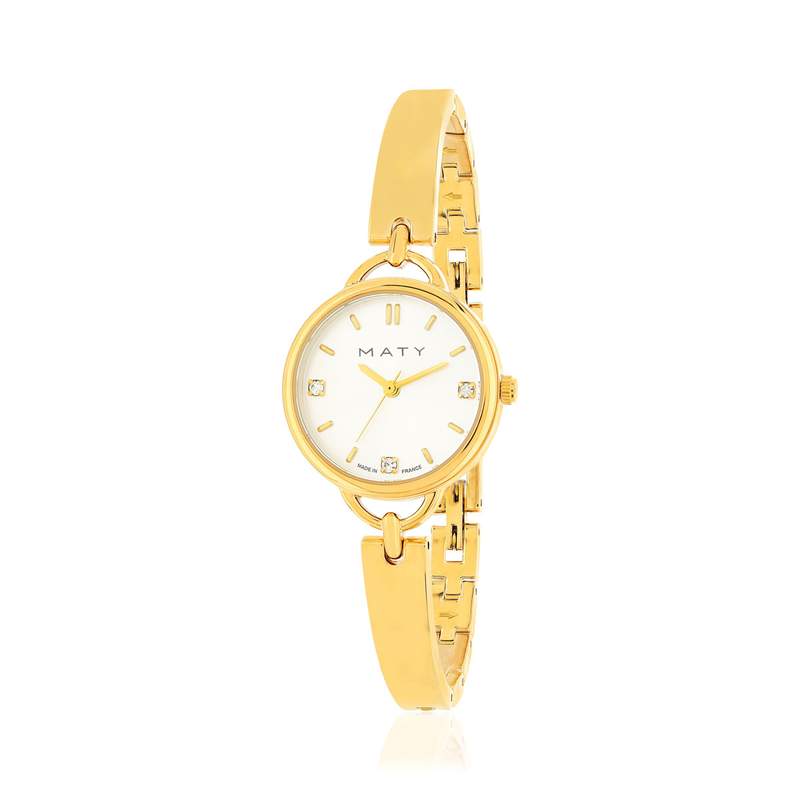 Montre femme dorée jaune - vue 1
