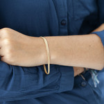 Bracelet plaqué or maille anglaise 18 cm - vue porté 1