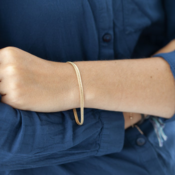 Bracelet plaqué or maille anglaise 18 cm