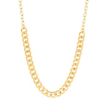 Collier plaqué or maille gourmette 45 cm