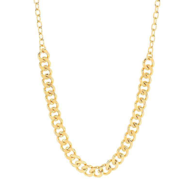 Collier plaqué or maille gourmette 45 cm - vue 2