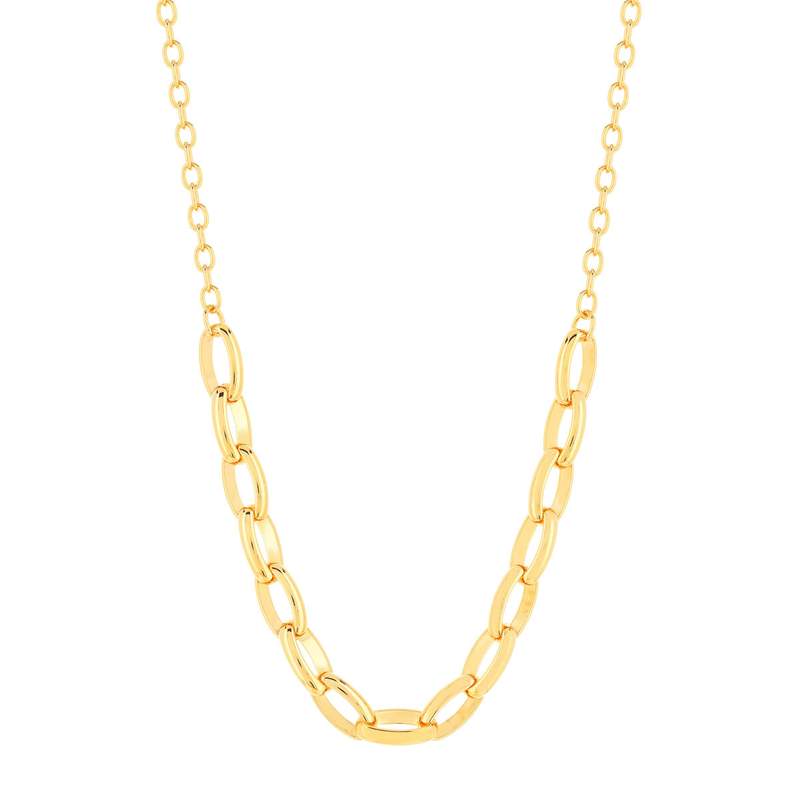 Collier plaqué or maillons ovales 45 cm - vue 2
