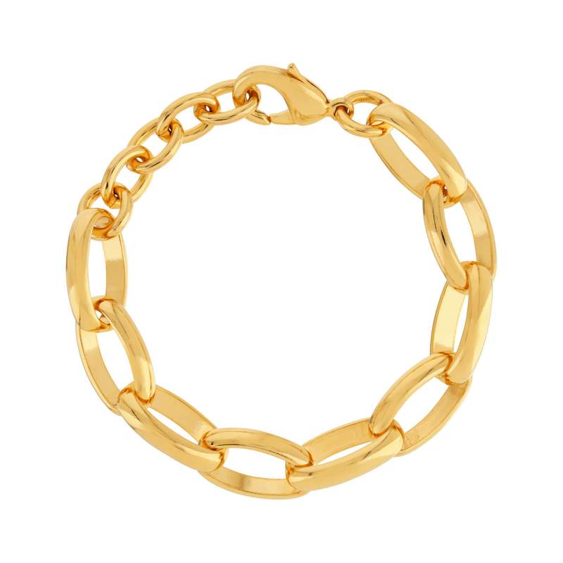 Bracelet plaqué or maillons ovales 16 à 19 cm - vue 1
