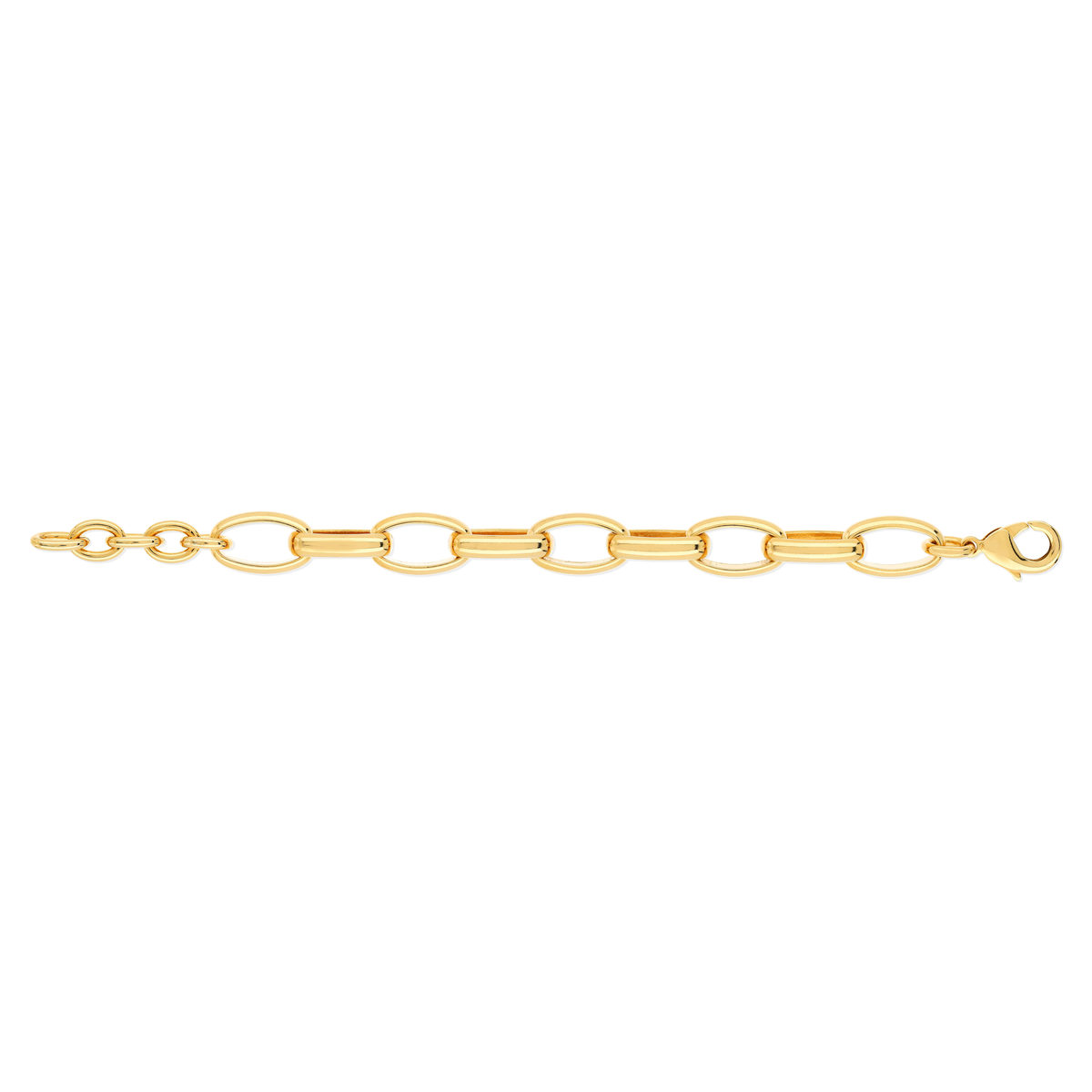 Bracelet plaqué or maillons ovales 16 à 19 cm - vue 2