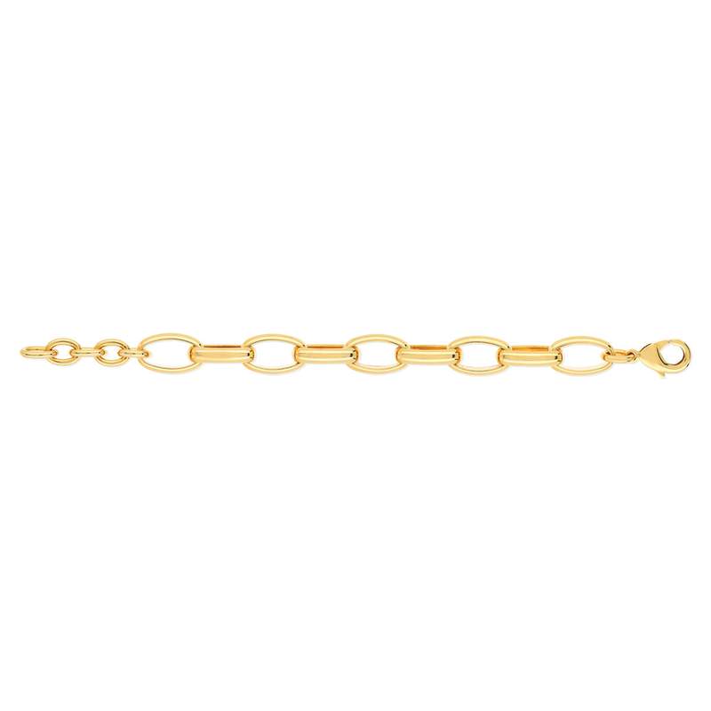 Bracelet plaqué or maillons ovales 16 à 19 cm - vue 2