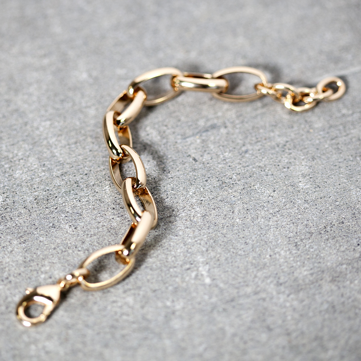 Bracelet plaqué or maillons ovales 16 à 19 cm - vue D1