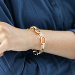 Bracelet plaqué or maillons ovales 16 à 19 cm - vue porté 2