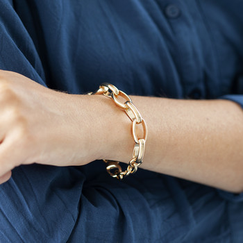 Bracelet plaqué or maillons ovales 16 à 19 cm