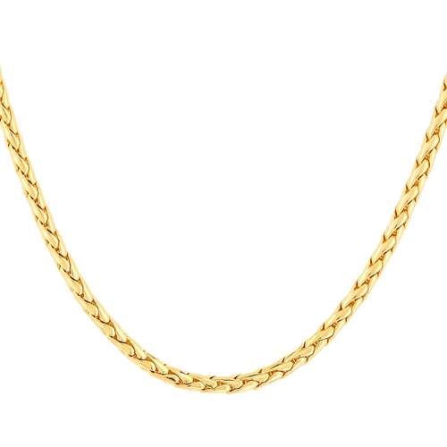 Collier plaqué or maille palmier 45 cm