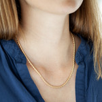 Collier plaqué or maille palmier 45 cm - vue porté 1