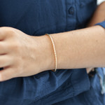 Bracelet plaqué or maille palmier 20 cm - vue porté 1