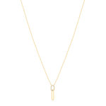 Collier plaqué or zirconias 45 cm 2 ovales entrelacés - vue 2