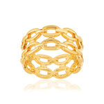 Bague plaqué or motif chaîne - vue 1
