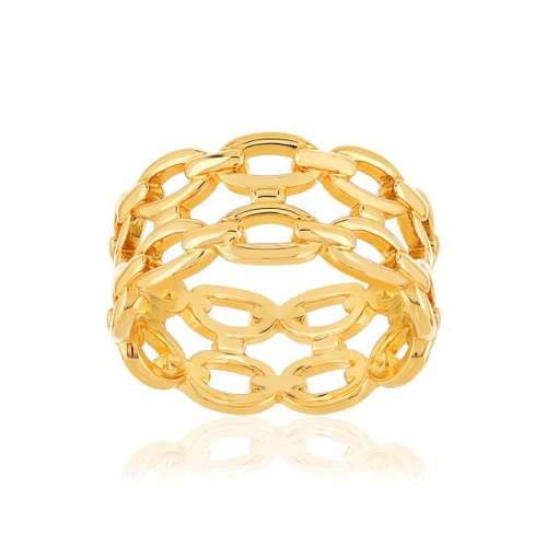 Bague plaqué or motif chaîne