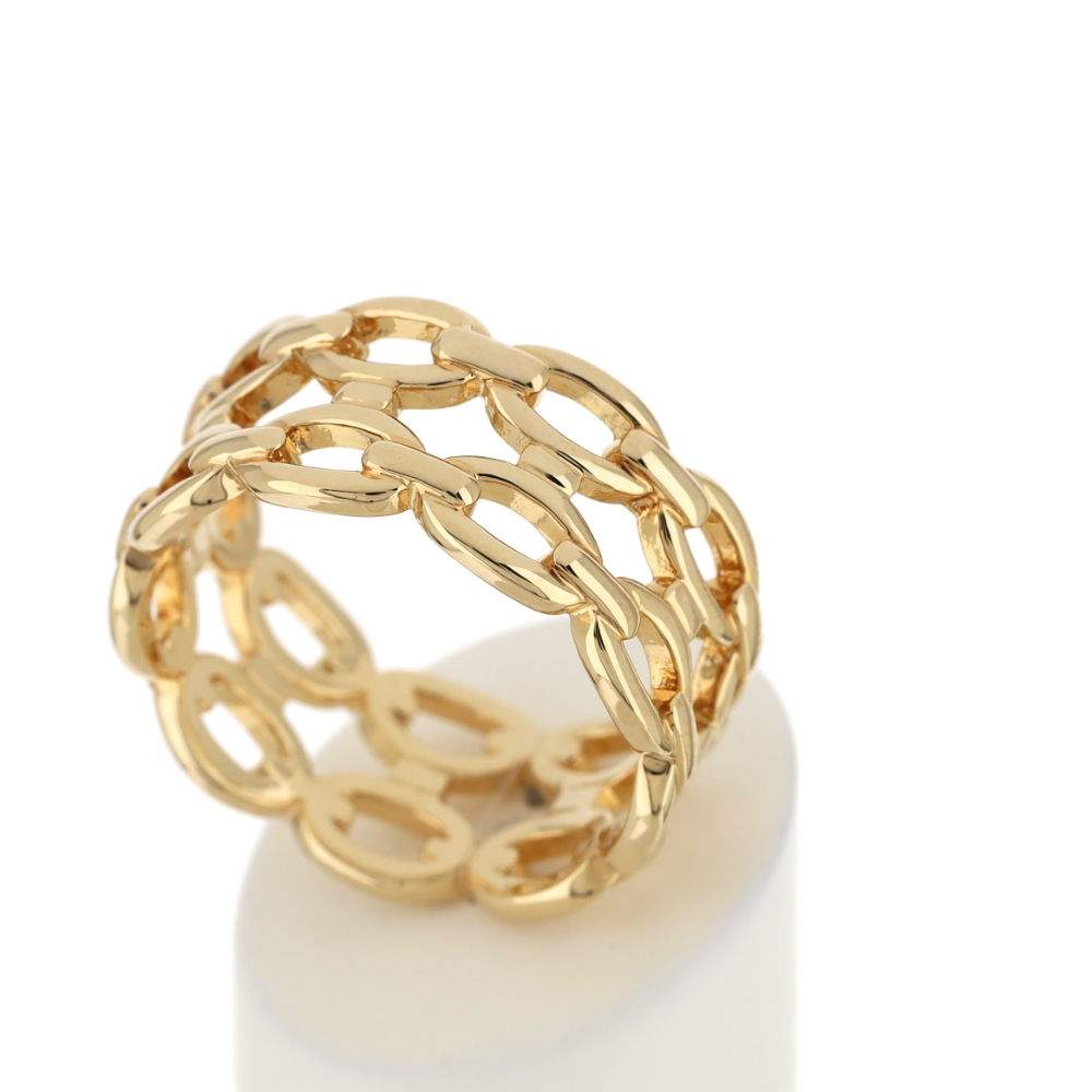 Bague plaqué or motif chaîne - vue 3