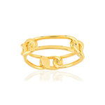 Bague plaqué or motif chaîne - vue 1