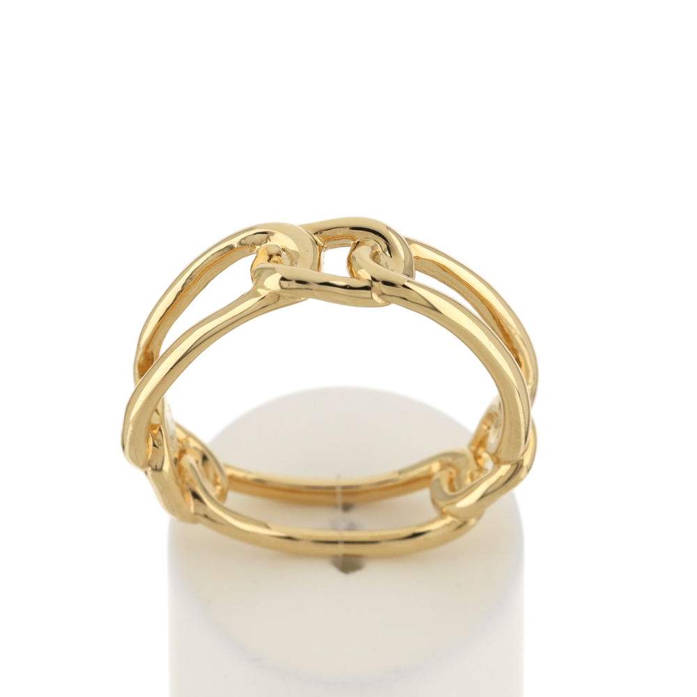 Bague plaqué or motif chaîne - vue 1