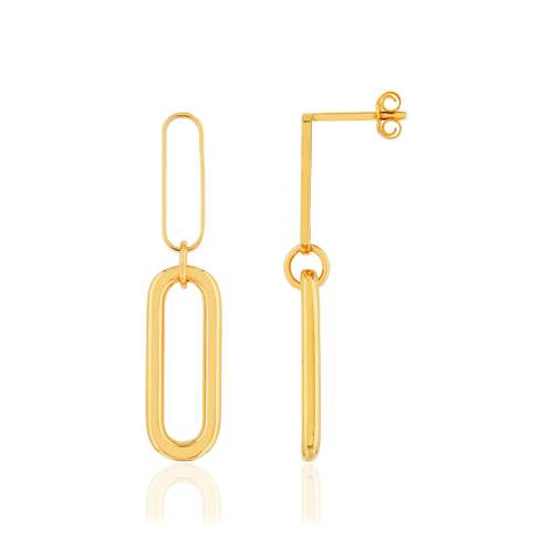Boucles d'oreilles plaqué or maille trombone