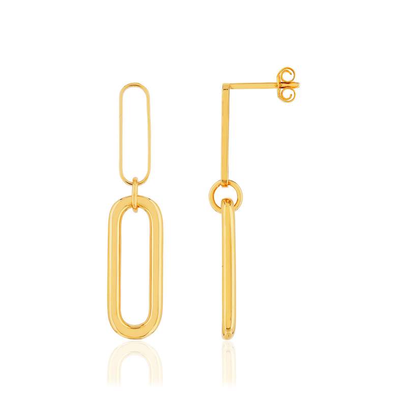 Boucles d'oreilles plaqué or maille trombone - vue 1