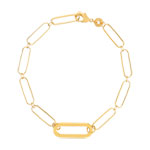 Bracelet plaqué or maille trombone 18 cm - vue 1