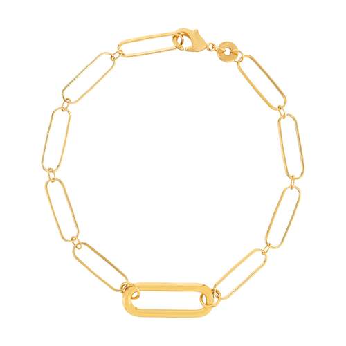 Bracelet plaqué or maille trombone 18 cm