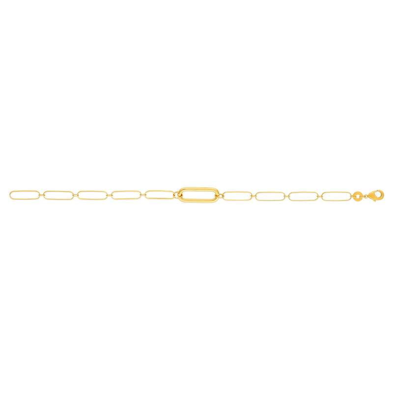Bracelet plaqué or maille trombone 18 cm - vue 2