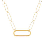 Collier plaqué or maille trombone 45 cm - vue 1