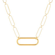 Collier palqué or maille trombone 45 cm