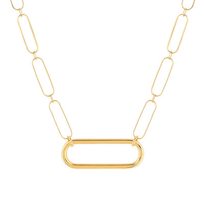Gold-plated trombone necklace 45 cm