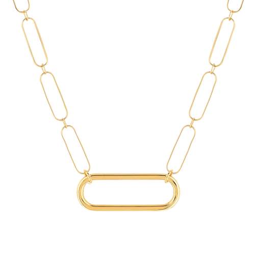 Collier plaqué or maille trombone 45 cm
