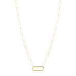 Collier plaqué or maille trombone 45 cm - vue 2