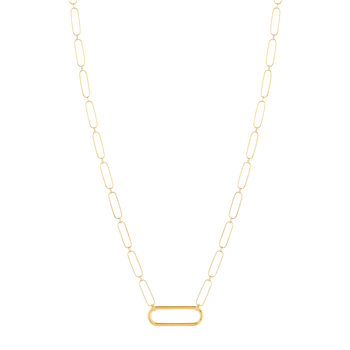 Collier plaqué or maille trombone 45 cm