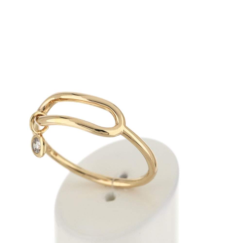 Bague plaqué or motif ovale zirconia - vue 3