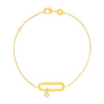 18 cm gold-plated bracelet with oval zirconia design - view 1