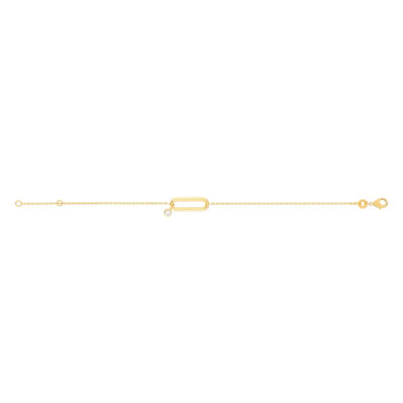 Gold-plated bracelet with oval zirconia motif 18 cm - view 2