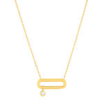Vergulde ketting met ovaal zirkonia-motief, 45 cm - afbeelding 1