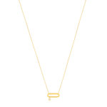 Vergulde ketting met ovaal zirkonia-motief 45 cm - afbeelding 2