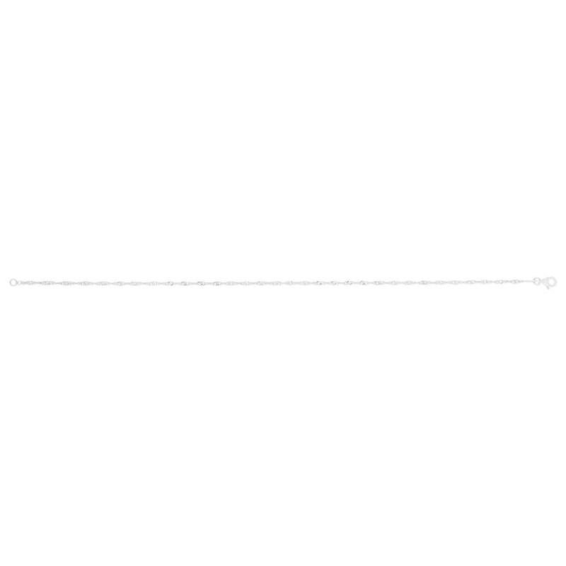 Chaine de cheville argent 925 maille torsadée longueur 23 cm - vue 1