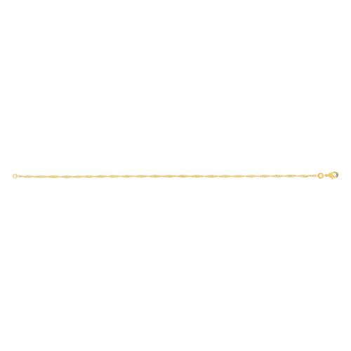Verguld gedraaid enkelbandje 23 cm