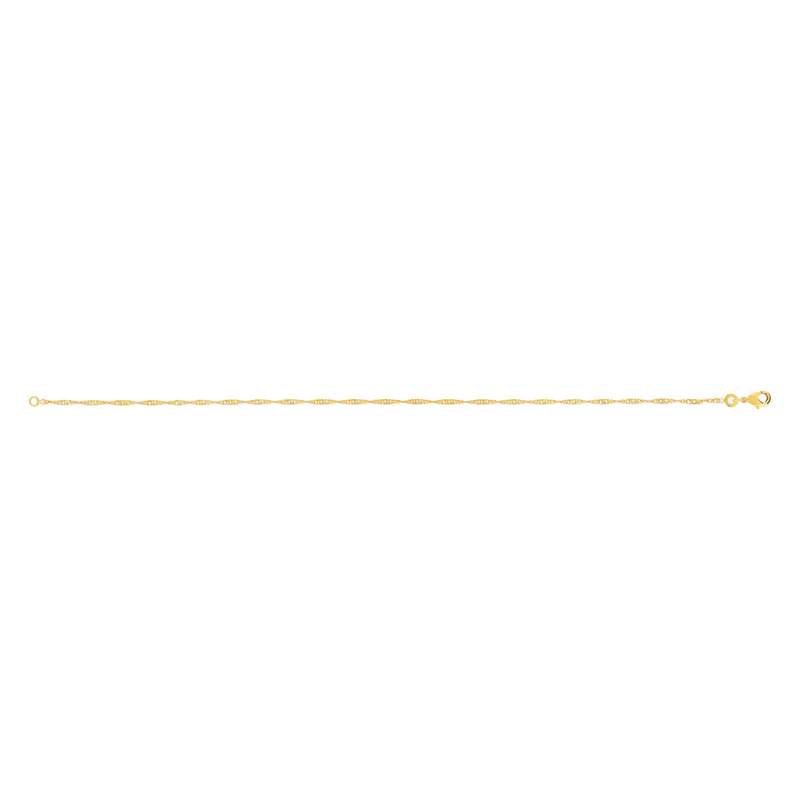 Chaine de cheville plaqué or maille torsadée 23 cm - vue 1