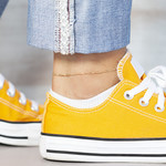 Vergulde enkelketting met gedraaide schakels, 23 cm - gedragen 1