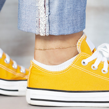 Gold-plated anklet twisted chain 23 cm