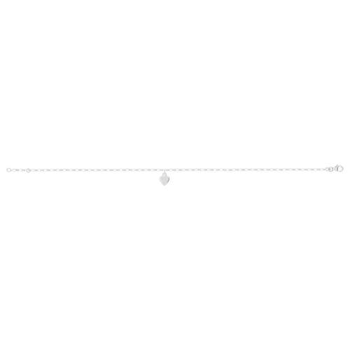 925 silver anklet with alternating heart and horse chain 25 cm