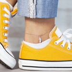 Chaine de cheville argent 925 maille forçat plume 25 cm - vue porté 1