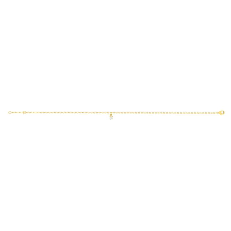 Chaine de cheville plaqué or zirconia 25 cm - vue 1